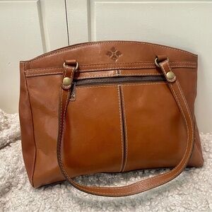 PATRICIA Nash Chestnut Brown Leather Handbag Tote Purse